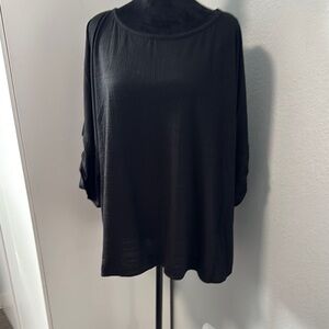 Max Studio Black Draped Boatneck Tunic